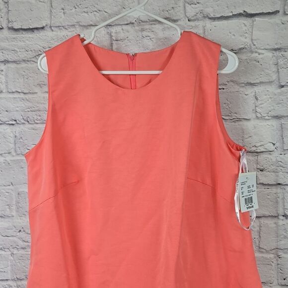 David's Bridal Short Shift Dress Lace Appliques Coral Bridesmaid Formal Prom NWT - Picture 6 of 12